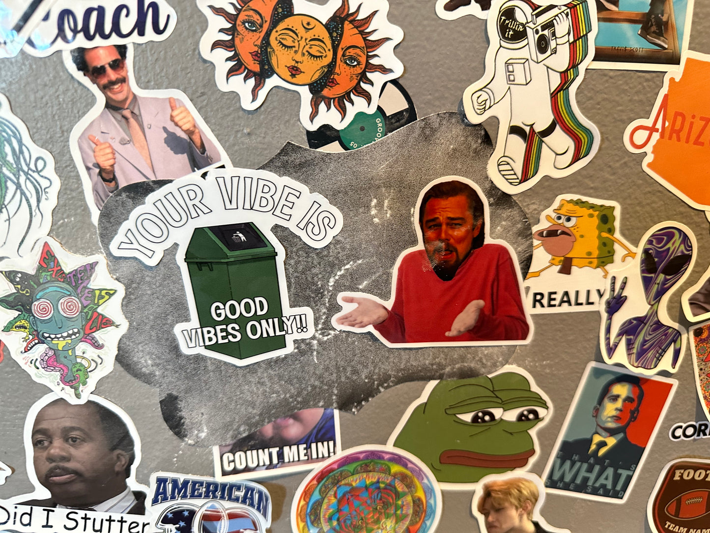 Sarcastic Shrug Vinyl Sticker | Adult Humor | Leonardo DiCaprio