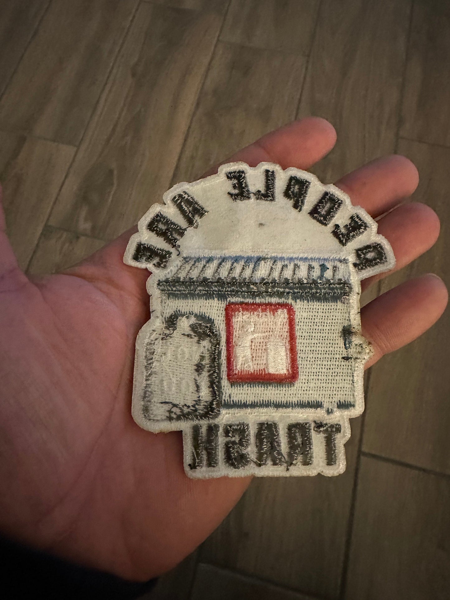 People Are Trash (Not You) Iron On Patch Funny Morale Die Cut Twill Backing Embroidery