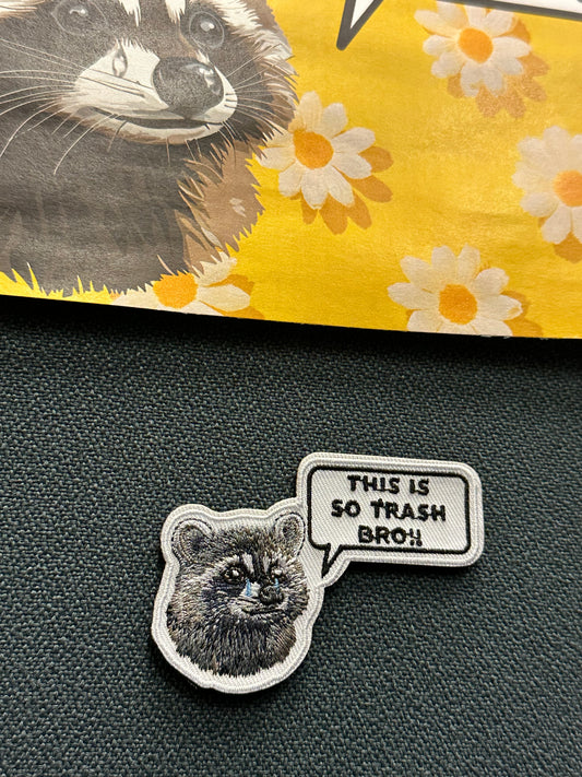 Sad Trash Panda Morale Patch – Hook and Loop Tactical Patch with Funny Raccoon Design, Velcro Patch for Backpacks, Vests, or Gear