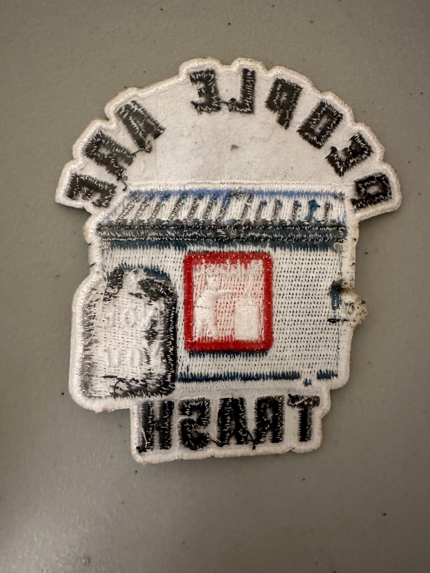 People Are Trash (Not You) Iron On Patch Funny Morale Die Cut Twill Backing Embroidery